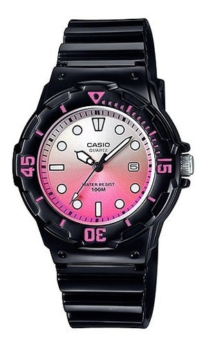Reloj Casio Mujer Lrw-200h Wr 100m Agente Oficial Caba Color Del Fondo Rosa Color De La Malla Negro Color Del Bisel Negro