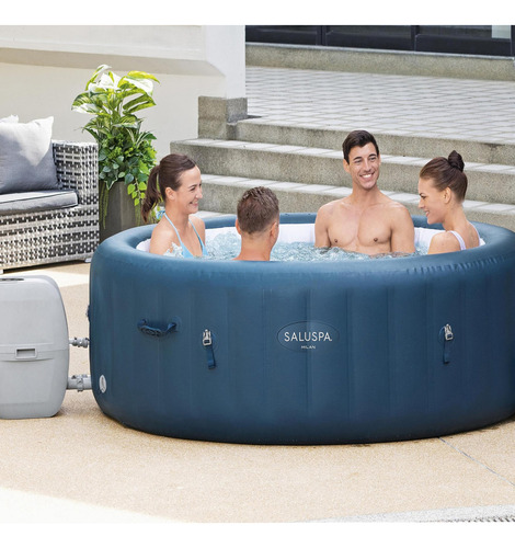 Bañera Hidromasaje Inflable 4 A 6 Personas 140 Airjets Azul