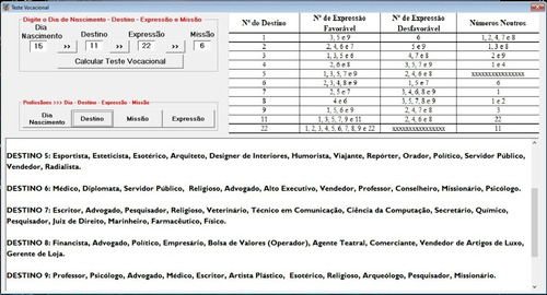 Mapa Numerologia Cabalística Software