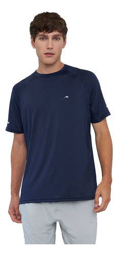 Polera Hombre Deportiva R-neck M/c Navy Corona