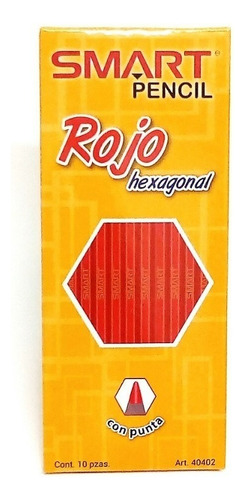 Lapiz Rojo Exagonal C/10