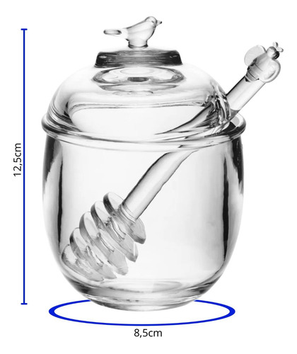 Meleira Bird Em Cristal Ecológico Com Pegador E Tampa 150ml