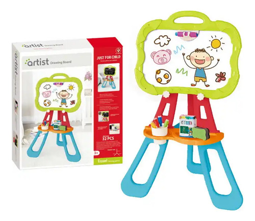 Caballete Pizarrón Magnético Doble Para Niños Kit Completo