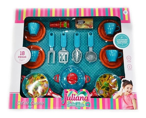 Juliana Sweet Home Set De Cocina 18 Piezas En Mi Cielo Azul