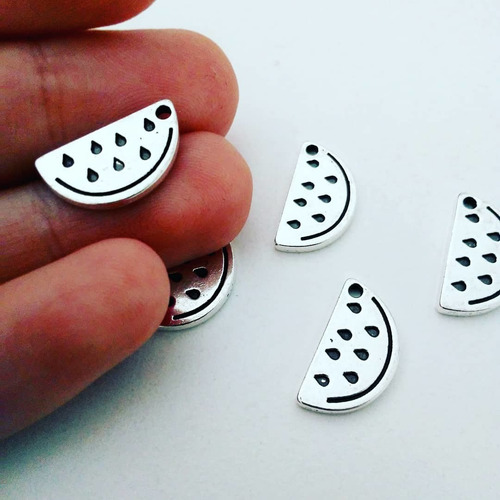 10 Dijes De Metal Sandía Para Pulseras Aros Collar