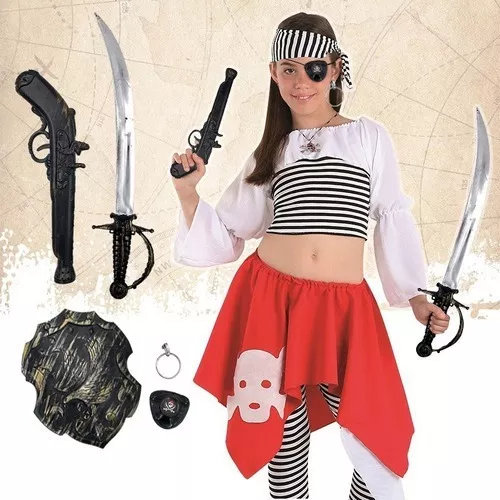 Kit Accesorios Pirata Niños Disfraz Fiesta Disfraces Halloween