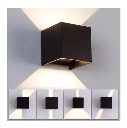 Imagen 5 de 7 de Foco Aplique Cuadrado Para Pared Luz Led Exterior Corriente