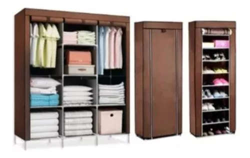 Ripley - ROPERO PERCHERO ORGANIZADOR ARMARIO CLOSET ARMABLE 3 CUERPOS