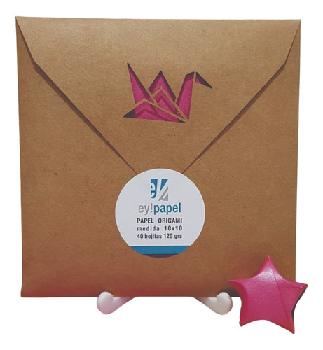 Papel Para Origami : 10x10 Fucsia Perlado Pack X 40 Hojitas