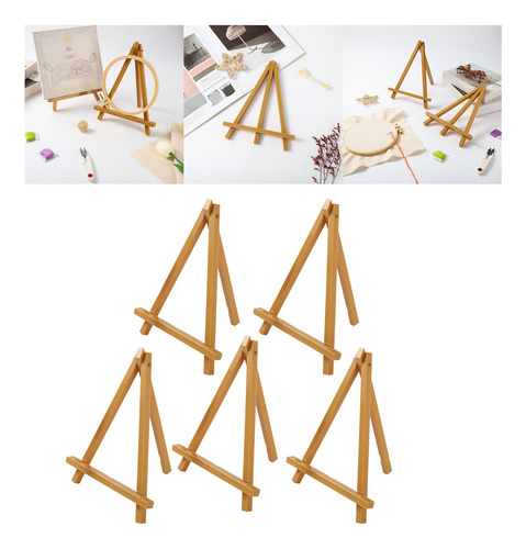 5x Mini Caballete De Exhibición De Madera Trípode