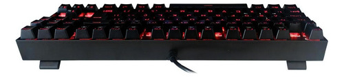 Teclado Gamer Redragon K552 Kumara Switch Brown Rgb Vermelho Preto Português Brasil