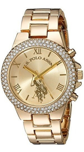 Polo Assn. Reloj De Cuarzo Analógico Dorado Para Mujer Con 