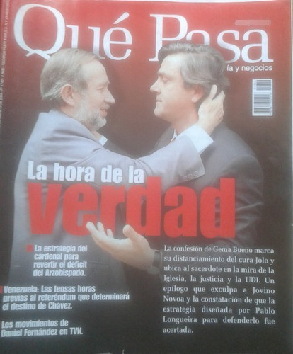 Revista Qué Pasa 13 A 19 Agosto 2004 / Confesión Gema Bueno