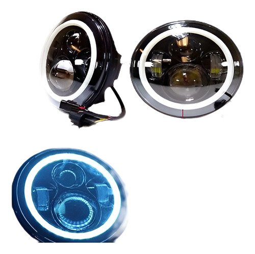 2x7 Pulgadas Led Faros Redondos Halo Ángulo Ojos Para Jeep 9