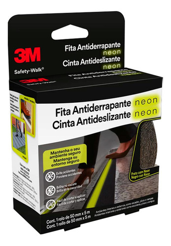 Fita Antiderrapante 3m Int.5mt - Preto O/neon