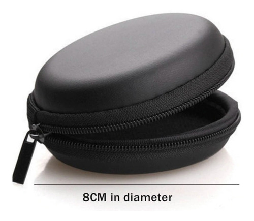 Imagen 3 de 4 de Estuche Auriculares Accesorios De 8cm Semi Rigido Negro
