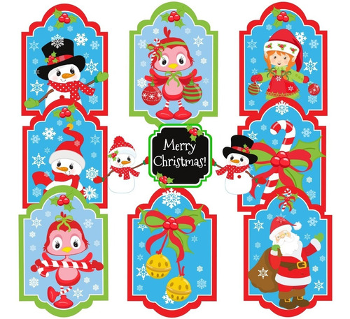 2x1 Kit Imprimible Tarjetas Muñeco Nieve, Clipart Navidad