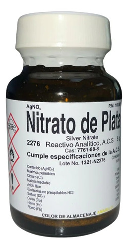 Nitrato De Plata Solido Máxima Pureza