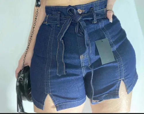 Short jeans desfiado na cintura 2019 discount