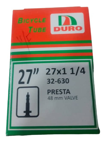 Tripa 27 X 1 1/4, Para Bicicleta, Duro, Válvula Francesa