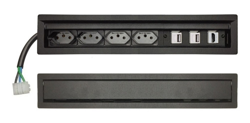 Regua De Tomada Para Embutir Com 2 Usb Charger 2.1a E 1 Hdmi