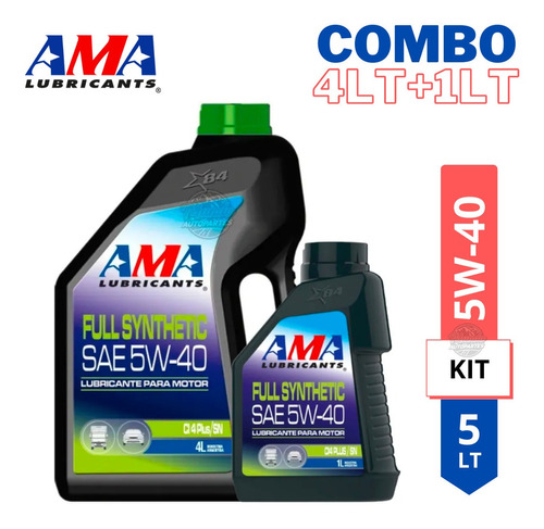 Kit Aceites Lubricantes Motor Ama Full Sintetico 5w40 4l+1l