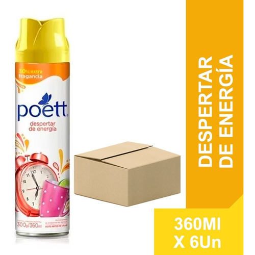 Poett Desodorante Ambiente Despertar De Energia 360ml X 6un