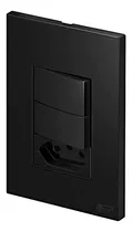 Comprar Conjunto Interruptor Duplo Simples 2 Interruptores e 1 Tomada 2p+t 10A Cor Preto Fosco Com Módulo 4x2