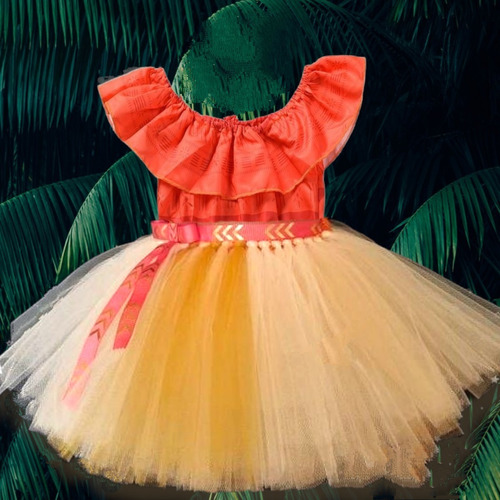 Conjunto Tutu Disfraz De Moana De Disney