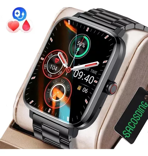 Reloj Inteligente Hombre Bluetooth Llamada Deporte Plateado