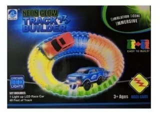 Pista Flexible 40 Piezas Auto Con Luz - Track Builder