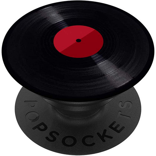 Disco De Vinilo Pop Socket, Diseño Rojo Y Negro. Disco Pop S