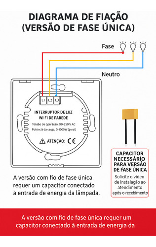 Interruptor De Parede Inteligente Wi-fi 3 Botões Smart Life