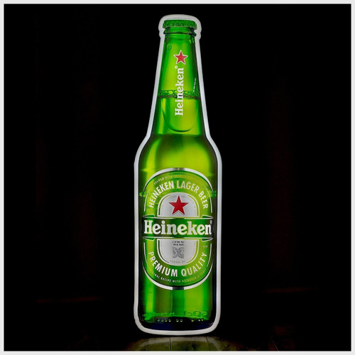 Anuncio Luminoso Caja De Luz Botella Cerveza Heineken 145cm