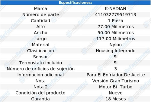 Toma Agua Termostato Nylon 535i Gt Xdrive L6 3.0l 11 Al 13