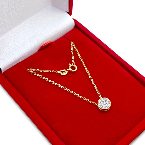 Cordão Bailarina Com Chuveiro Em Ouro 18k Zircônias 50cm Cor Amarelo