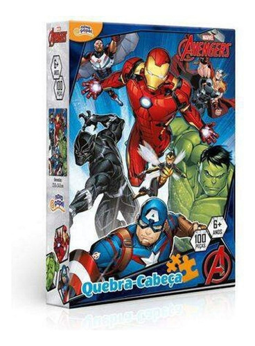 Quebra Cabeça Marvel Os Vingadores 100 Peças - Toyster 8035
