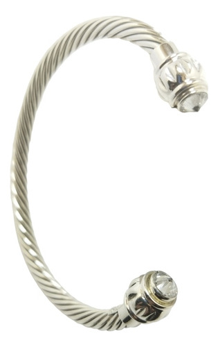 Brazalete Unisex En Plata.925 Y Zirconias Blancas Brillantes