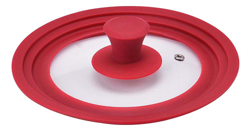 Tapa De Cristal De Silicona Universal 24 A 26 A 28cm Rojo