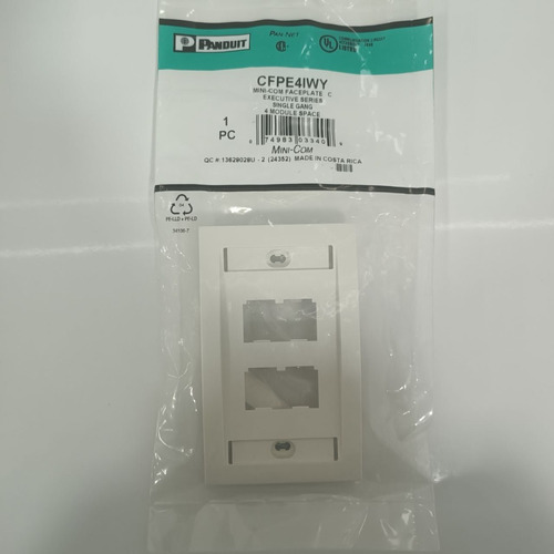 Face Plate Panduit 4 Posiciones Blanco