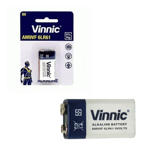 Bateria Vinnic 9v Alcalina Am9vf Maximo Rendimiento Ub
