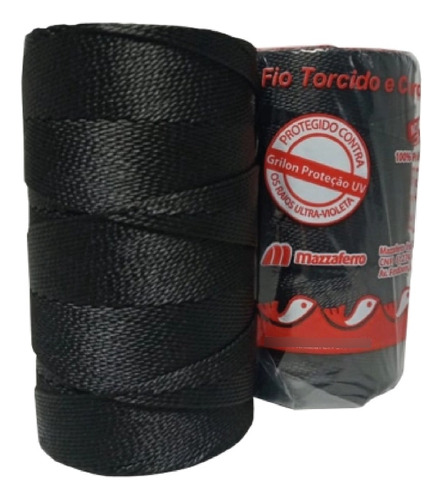 Fio Torcido Encala Seda Grilon Preto 200g - 210/06 À 210/60