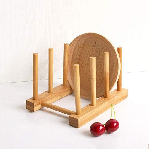 Estante Para Platos De Bambú Kunovo, Organizador De Tablas