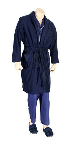 Imagen 1 de 4 de Bata Levantadora Azul Oscuro Para. Hombre Y Mujer, Ropa Casa