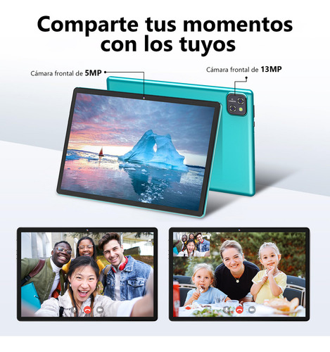 Tablet Pad Aorzoo Android 14 Tablet 10.1'' 128 ROM 12GB RAM Gris y Azul Wifi 5G HD Ips 6000mAh Tablet 10.1-inch 12GB+128GB ROM/1TB TF Android 14 Teclado y Mous Con Funda Protectora Para Tableta