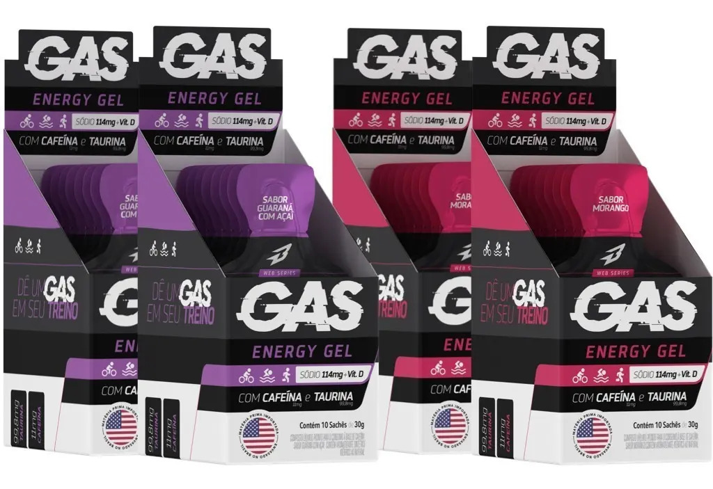 Kit 4x Caixas Gas Gel Energético Bodyaction 40 Sachês