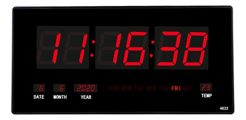 Reloj Led Grande De 18.5 Pulgadas De Color Rojo De Gran