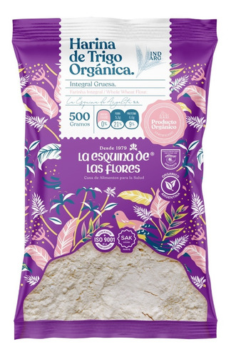 Harina Integ Gruesa Org. La Esquina De Las Flores -500gr X10