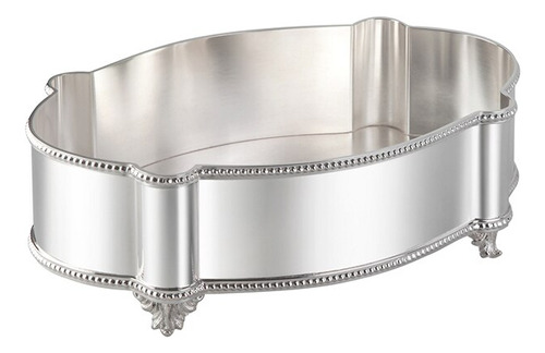 Centro De Mesa Oval Silverlux Pérola 45 X 29,5 X 11 Cm