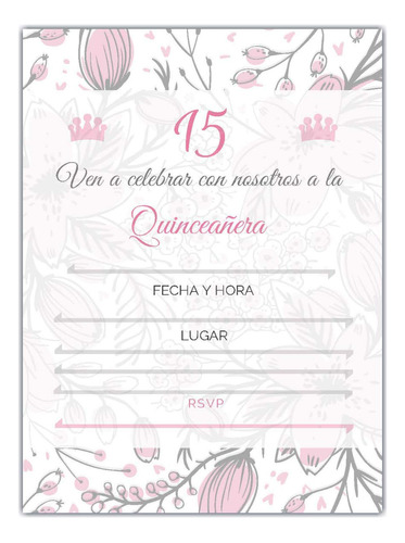 25 Invitaciones De Fiesta De Quincenera Con Sobres | Invitac